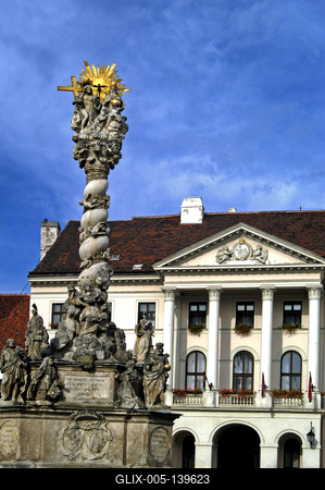 Sopron belvárosa (Fő tér)-stock-foto