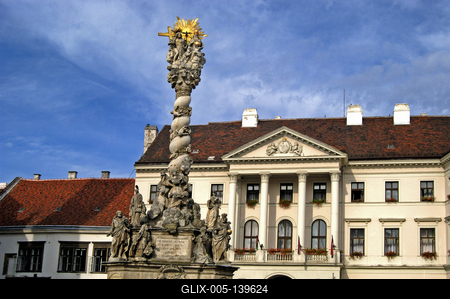 Sopron belvárosa (Fő tér)-stock-foto