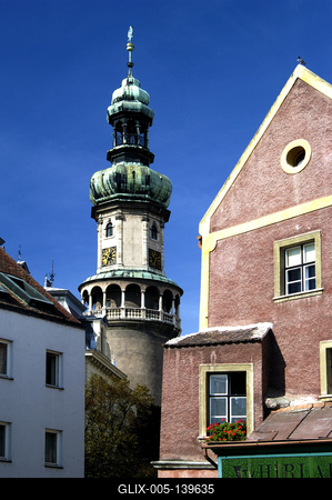 Sopron műemlékekben gazdag belvárosa-stock-foto