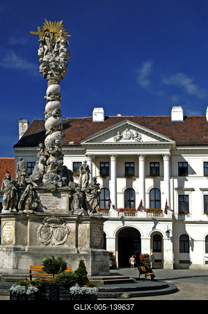Sopron belvárosa (Fő tér)-stock-foto