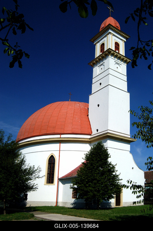 Palkonya, katolikus templom (kupolás körtemplom)-stock-foto