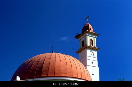 Palkonya, katolikus templom (kupolás körtemplom)-stock-foto