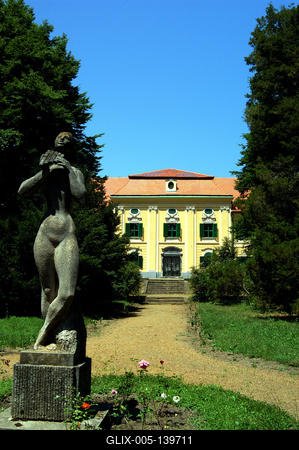 Sellye, a Draskovich-kastély és parkja-stock-foto