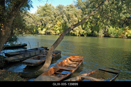 Csónakok a Bodrog partján, Tokaj mellett-stock-foto