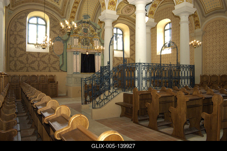 Mádi zsinagóga-stock-foto