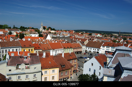 Sopron műemlékekben gazdag belvárosa-stock-foto