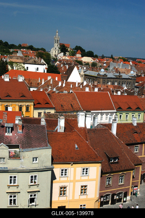 Sopron műemlékekben gazdag belvárosa-stock-foto