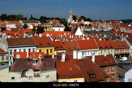 Sopron műemlékekben gazdag belvárosa-stock-foto