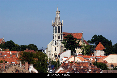Sopron műemlékekben gazdag belvárosa-stock-foto
