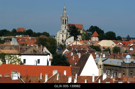 Sopron műemlékekben gazdag belvárosa-stock-foto