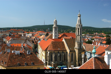 Sopron műemlékekben gazdag belvárosa-stock-foto