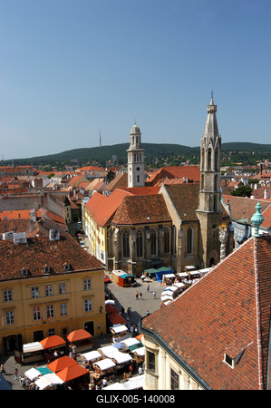 Sopron műemlékekben gazdag belvárosa-stock-foto