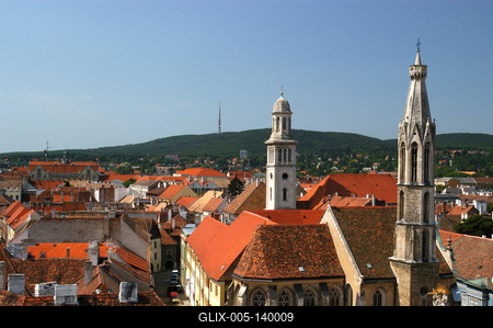 Sopron műemlékekben gazdag belvárosa-stock-foto
