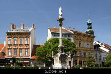 Sopron, műemlék házak a Várkerületben-stock-foto