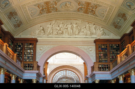 A Pannonhalmi Bencés Főapátság könyvtára-stock-foto