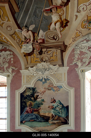 A Pannonhalmi Bencés Főapátság ebédlőterme-stock-foto