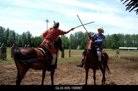Lovasbemutató Ópusztaszeren-stock-foto