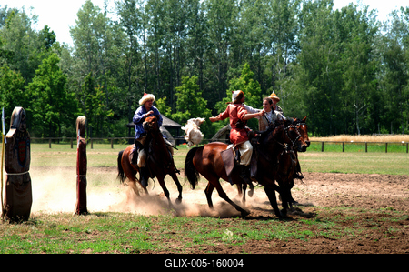 Lovasbemutató Ópusztaszeren-stock-foto