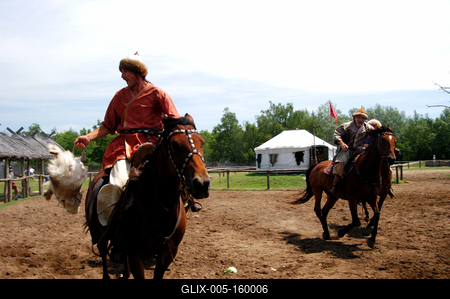 Lovasbemutató Ópusztaszeren-stock-foto