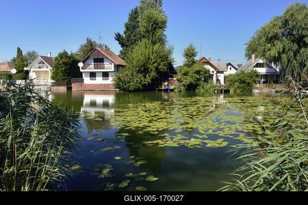 Dunasziget település a Szigetközben-stock-foto