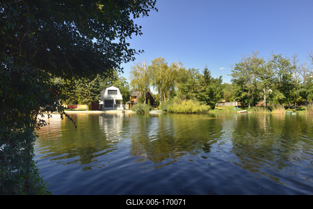 Dunasziget település a Szigetközben-stock-foto