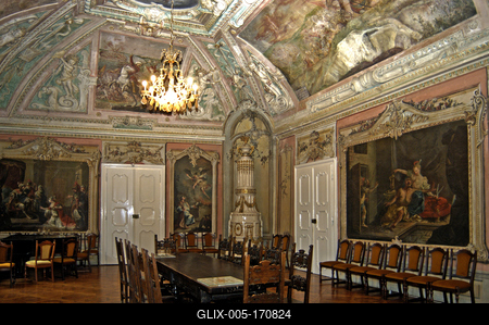 A Sárvári Nádasdy vár lovagterme-stock-foto