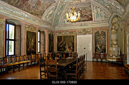 A Sárvári Nádasdy vár lovagterme-stock-foto