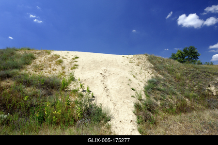 Homokbuckák Fülöpháza határában. A Homokhátság buckavonulatai csak néhány tíz méterrel magasodnak a Duna és Tisza-völgy fölé. A homokterületek az Õs-Duna hordalékkúpjainak maradványa. A szinte érintetlen állapotban levõ homokbuckás-stock-foto