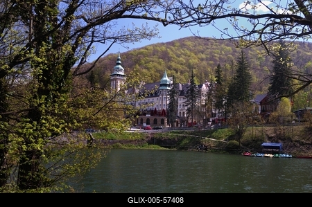 Lillafüred, Hámori-tó és a Palotaszálló-stock-foto