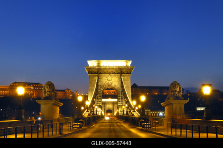 Budapest, Széchenyi lánchíd-stock-foto