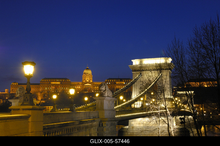 Budapest, Széchenyi lánchíd-stock-foto