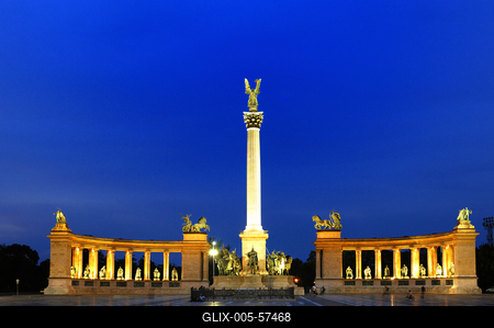 Budapest, Hősök tere-stock-foto