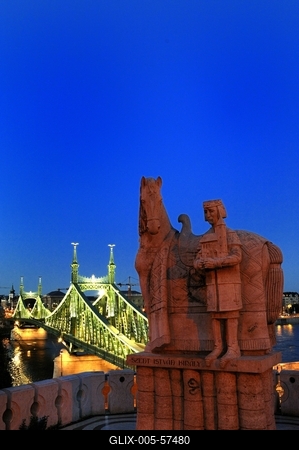 Budapest, Szent István király szobra-stock-foto