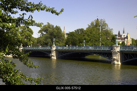Budapest, a Városligeti tó-stock-foto
