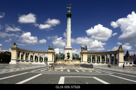Budapest, Hősök tere-stock-foto