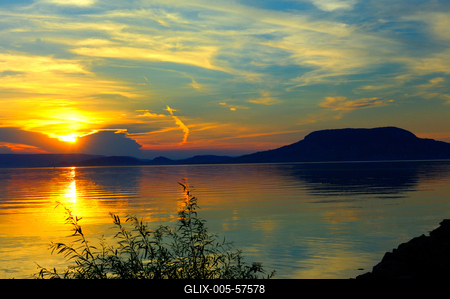 Naplemente Fonyódon-stock-foto