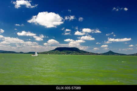 A Badacsony és a Balaton-stock-foto