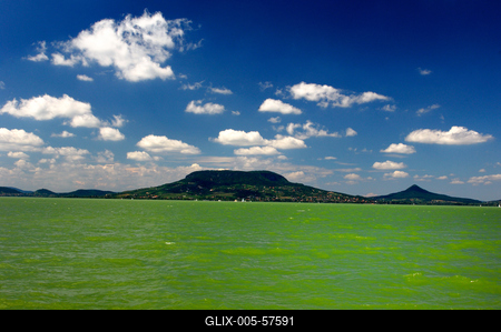 A Badacsony és a Balaton-stock-foto