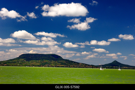 A Badacsony és a Balaton-stock-foto