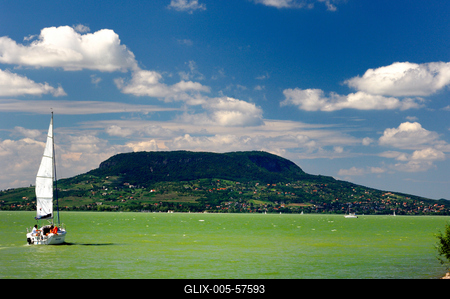 A Badacsony és a Balaton-stock-foto
