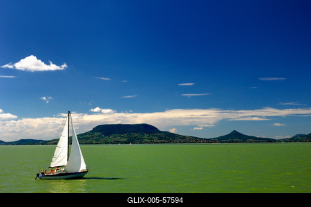 A Badacsony és a Balaton-stock-foto
