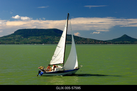 A Badacsony és a Balaton-stock-foto