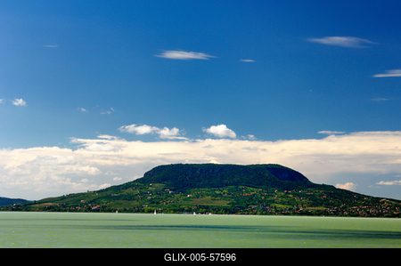A Badacsony és a Balaton-stock-foto