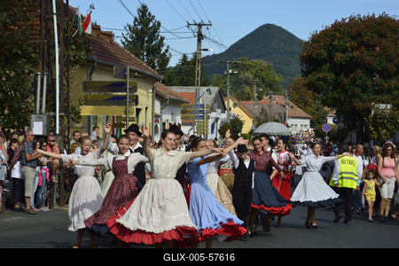 Szüreti felvonulás Badacsonyban-stock-foto