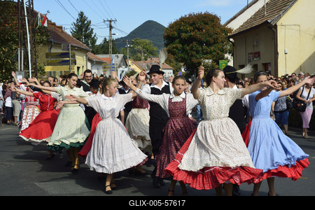 Szüreti felvonulás Badacsonyban-stock-foto