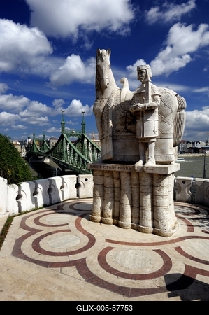 Budapest, Szent István király szobra-stock-foto