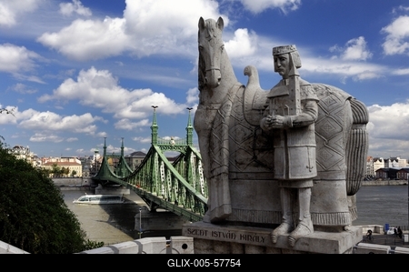 Budapest, Szent István király szobra-stock-foto