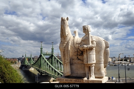 Budapest, Szent István király szobra-stock-foto