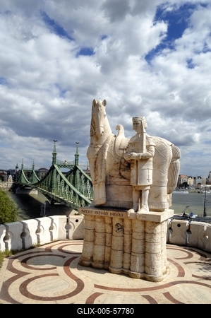 Budapest, Szent István király szobra-stock-foto