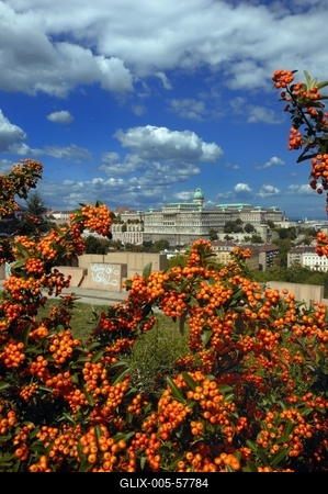 Budapest, a Budavári Palota látványa-stock-foto
